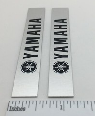 Yamaha Speaker Badge Logo Pair Silver Aluminum