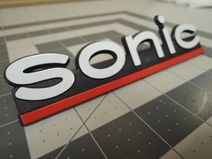 New Sonic Speaker Genuine 6&Prime; Wide Replacement Plastic Logo Nameplate