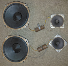 Vintage Pair Carbonneau Mid Range 6&Prime; (8 Ohm) Pair Oaktron Tweeters 3&Prime; (8 Ohm)