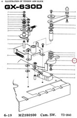 Akai GX-625 GX-620 GX-630D Auto Shut Off Cam Lever – MZ580500 – Nylon