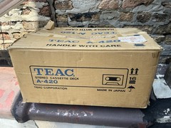 TEAC A-420 Cassette Deck Dolby System Dual VU Meters Wood Case Vintage / Box