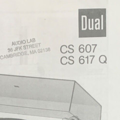 Dual CS 515 Turntable Service Manual Record Changer Original