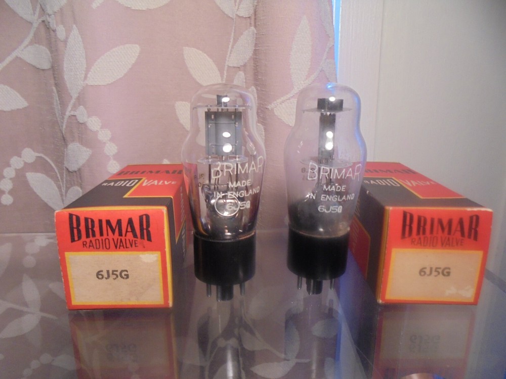 BRIMAR 6J5G L63 NOS PAIR OF BRITISH NEW OLD STOCK IN BOX TESTED VINTAGE VALVES