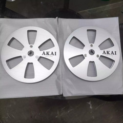 One Pair Silvery TAPE REEL Akai 7 » inch Light Metal Aluminum Take Up Reel