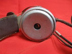 Vintage CK or KC Radio Headphones w leather headband BROKEN FOR PARTS