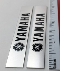 Yamaha Speaker Badge Logo Pair Silver Aluminum