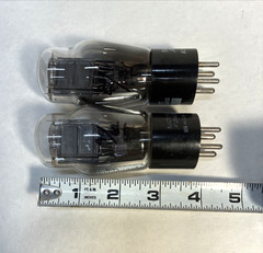 2 National Union branded vacuum tubes Type 45 power amplifier triode ST shape
