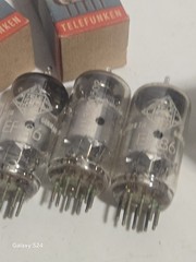 3x Telefunken EF86 6267 Silver Plates White Tip ◇ – NOS In Box