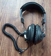 Vintage CALRAD Over Ear Black Stereo Mono Headphones Dual Controls Model 15-135A