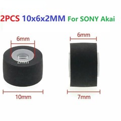2pcs 10x7x5.5x2mm Retractor Press Belt Pulley Deck Audio Recorder Pinch Roller