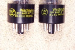 2, NEW, Westinghouse 6SN7GTB, TALL bottle, 1964, matching pair, 6SN7GT