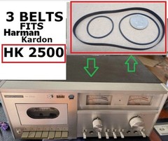 3 BELTS fits HARMAN KARDON HK 2500 (3 PK OF BELTs) new!!