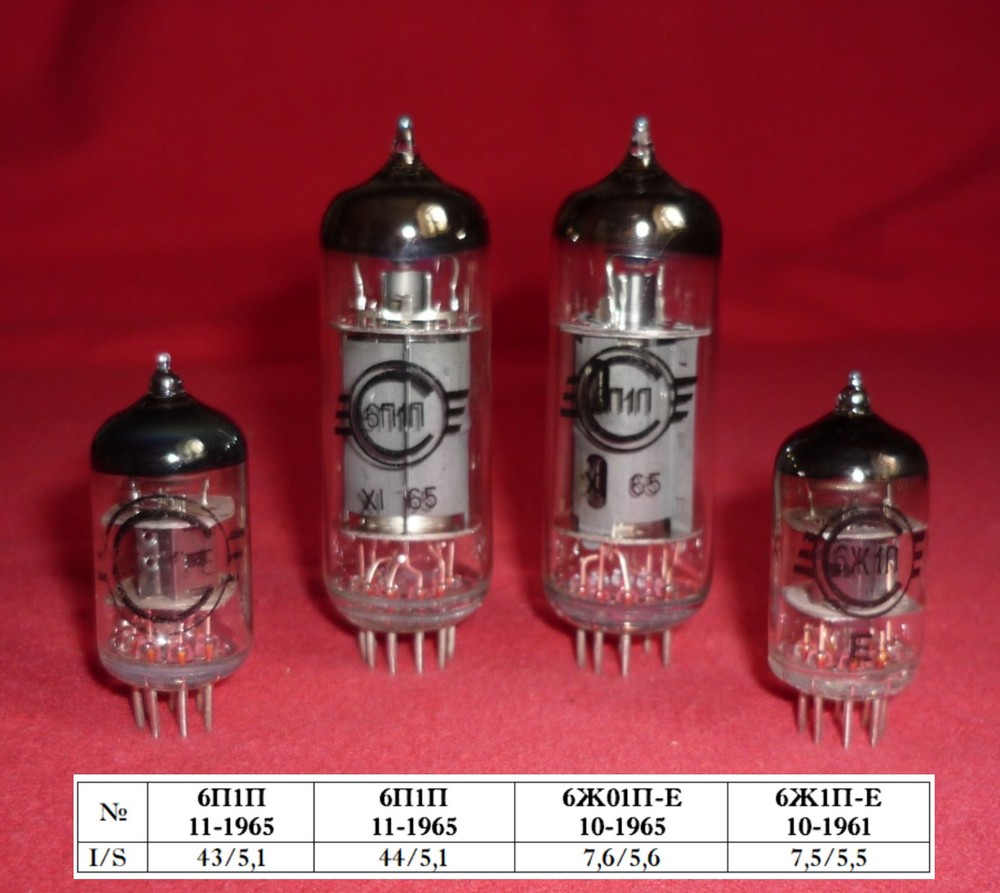 6P1P + 6J1P NEW Matched & Balanced Tubes set for upgrade China 6P1 + 6J1 Amps