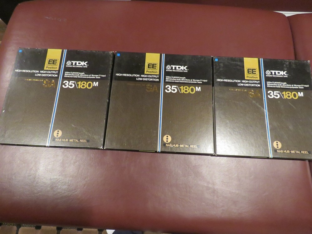 LOT of 3 TDK SA 35/180M Reel to Reel Tapes Metal Reels EE position Excellent