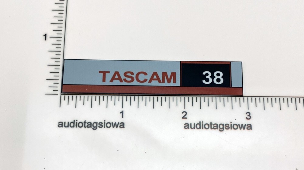 TASCAM 38 Tape Deck Badge Custom Aluminum Self Stick