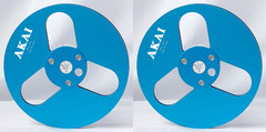 One Pair Blue Black TAPE REEL Akai 7 » inch Light Metal Aluminum Take Up Reel