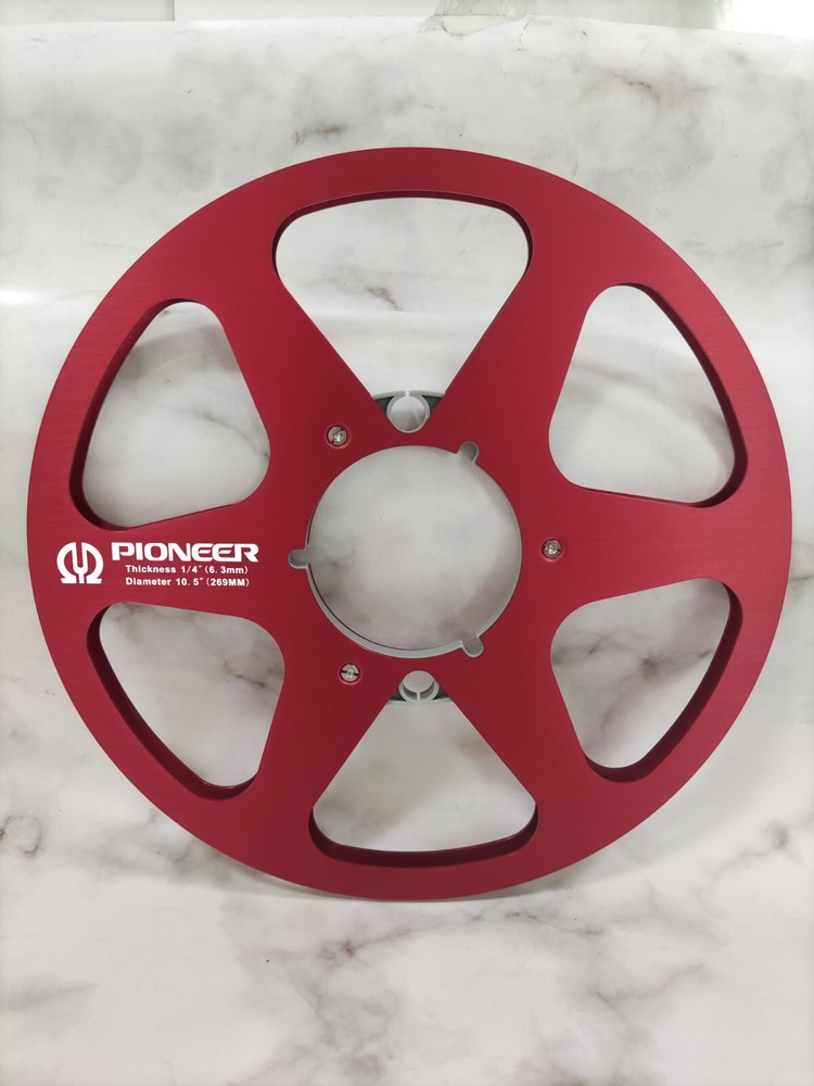 2X Standard 10.5&Prime; PIONEER Red 1/4&Prime; Empty Tape Reels For R2R Tape Recorders
