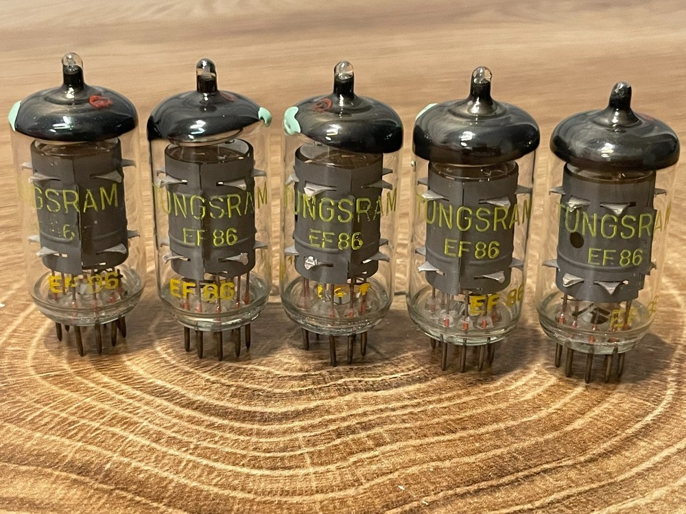 NOS FIVE TUNGSRAM EF86 = 6CF8 PENTODE VACUUM AUDIO VINTAGE HUNGARY OUTPUT TUBES