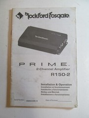 Rockford Fosgate Audio Manual Prime 2-Channel Amp R150-2 Install Operate cl