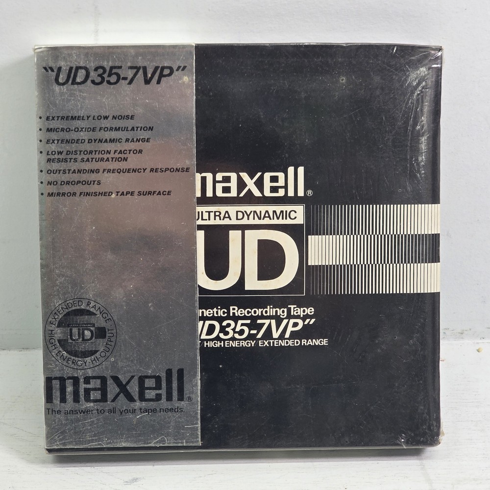 Maxell UD35-7VP 7&Prime; Reel to Reel Recording Tape 1800ft Factory Sealed Vintage NOS