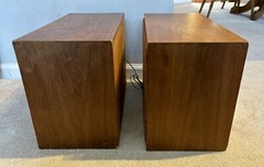 Pair of NICE Vintage Vtg Norelco 55 Tweed Music Speakers Tested LOOK G2U