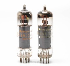 Matched Pair of Philips – Amperex 6BQ5 EL84 Tubes / KM4 / O Getter — KT8