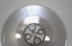 MAXELL FOGGY GRAY PLASTIC 7&Prime; inch TAKE-UP REEL for 4-track 3.75 ips 7.5 ips