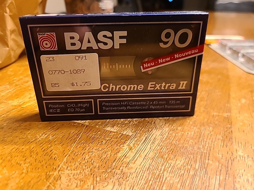 BASF Chrome Extra II 90 Precision Hifi 2 x 45 Min Cassette Tape – New Sealed