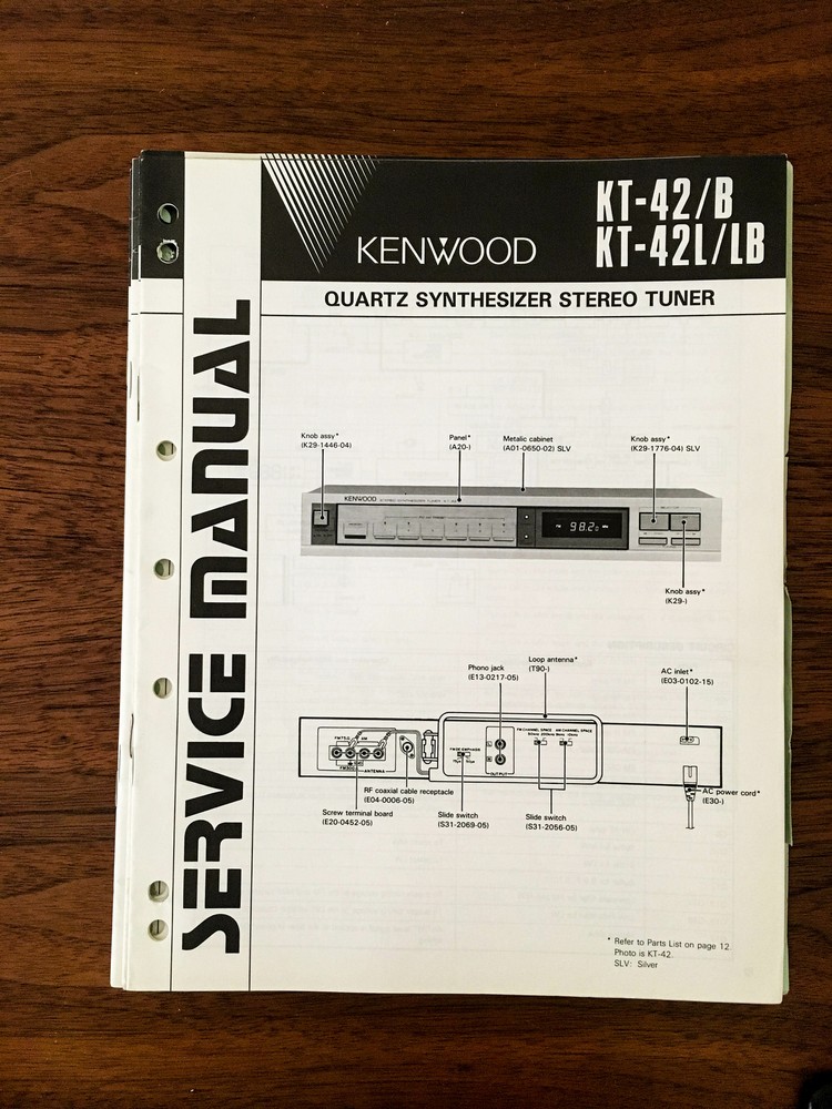 Kenwood KT-42 KT-42B TUNER Service Manual *Original*