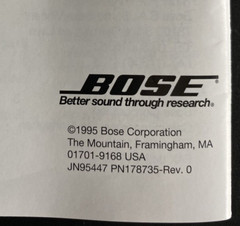 Vtg Bose Model V-100 V-300 Speakers Owner&rsquo;s Guide 1995 18 Pages + Reg & Wrrnty