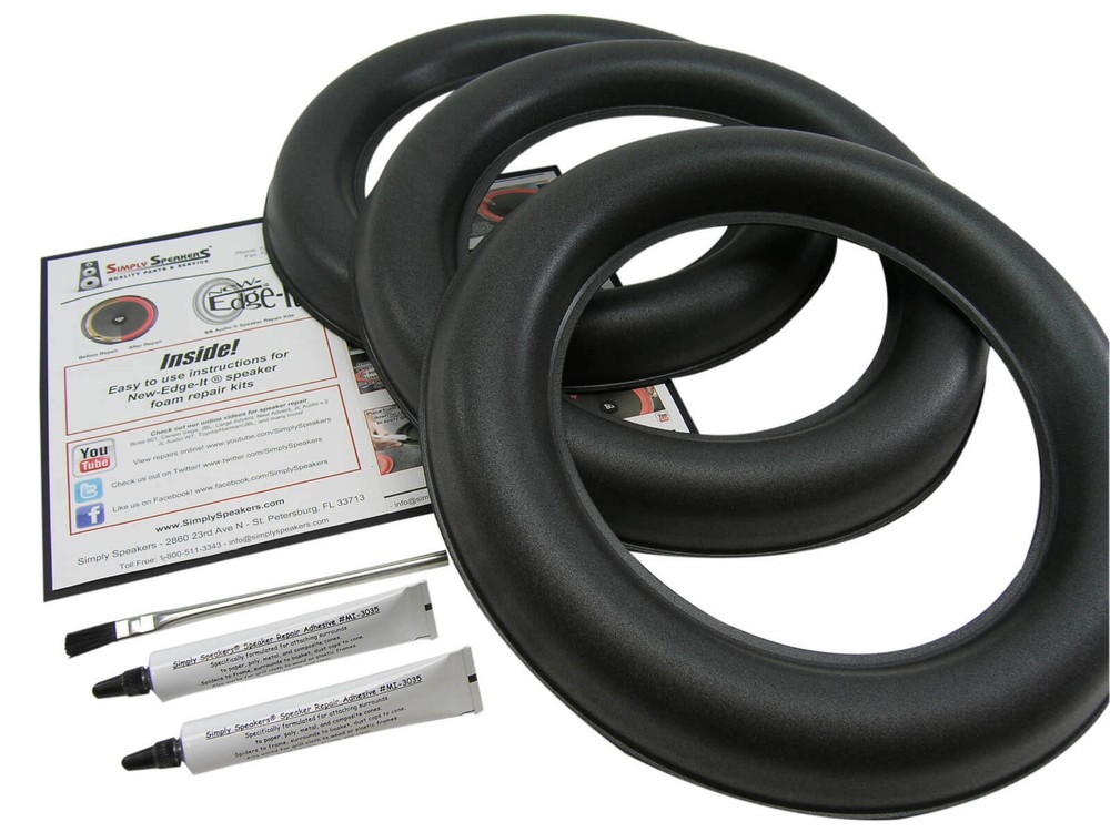 JL Audio 12W7-3 12W7 Subwoofer 12&Prime; Speaker 3-Pack Foam Edge Repair Kit (Triple)