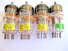 4 12AX7/ECC83 VACUUM TUBES GRAY PLATE O GETTER MATCHED DATE GERMANY TV-7 TESTED