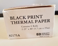 HP 82175A BOXED Black Print THERMAL PAPER (6 ROLLS) Vintage Open Box
