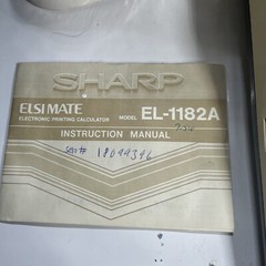 Vintage Sharp Calculator EL-1182A With Box And Paper