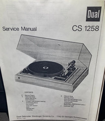 DUAL CS 1258 Turntable Service Manual Photocopy
