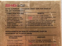Sony ES-HG L-750 Beta Dynamicron Video Cassette Tape Factory Sealed New
