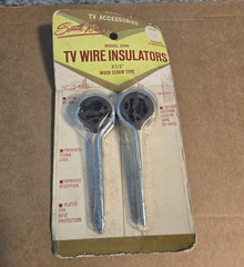 Vintage South River TV Antenna 3 1/2&Prime; Wood Screw Type Wire Insulators USA NOS