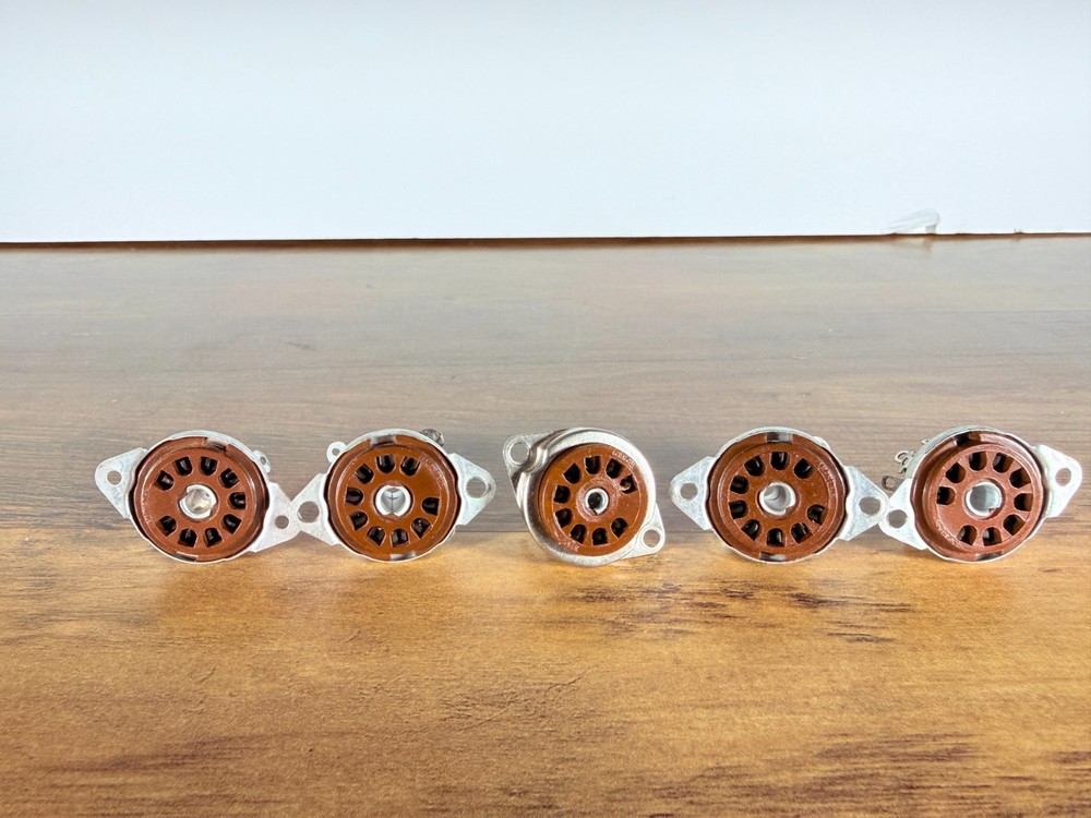 Lot of 5 9-Pin Cinch USA Tube Sockets for ECC83 ECC 82 ECC81 EL84 Tube Amp