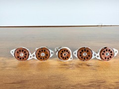 Lot of 5 9-Pin Cinch USA Tube Sockets for ECC83 ECC 82 ECC81 EL84 Tube Amp