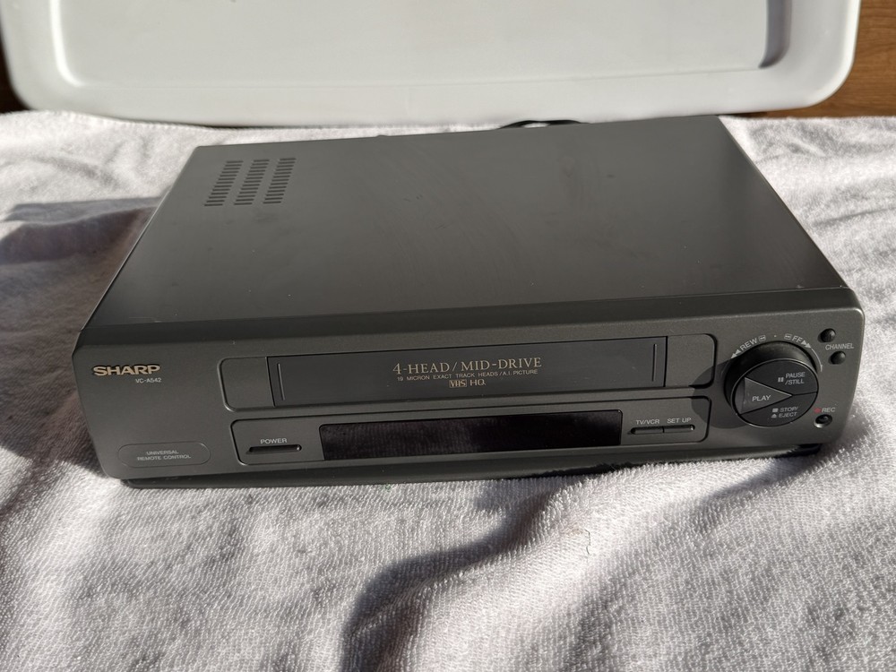 Sharp VC-A542U VCR 4-Head Mid-Drive VHS HQ Universal Remote Compatible AS-IS