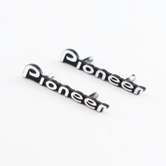 2pcs New PIONEER Aluminum Logo Badge Replacement Piece 31mm x 5mm