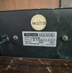 TASCAM AQ-65 Autolocator for MS-16, ATR-60, 40 & 50 Series, 388, Fully Tested