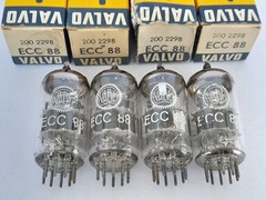 4x ECC88 / 6DJ8 audio tubes VALVO / PHILIPS – NOS – ECC 88 – 1965