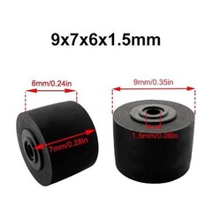 5PCS 9x7x6x1.5mm Tape Recorder Pinch Roller Wheel Rubber Pressure Belt Pulleys