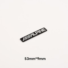 4PCS DIY ALPINE Audio Speaker Aluminum Logo Badge Replacement Piece 53mm X 9mm