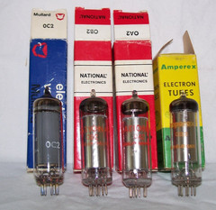 Lot (4) NOS tubes w/boxes,Mullard 0C2,National 0A2,Amperex 0B2,radio,OA2,OC2,OB2