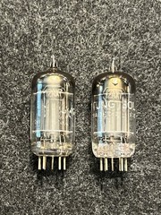Matched Pair Tung-Sol 12AX7/ECC83 Long Plate Square Getter USA Strong