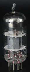 1x 1960s-1970s Tungsram ECC81 Top Ring Getter Made in Hungary Amplitrex Tested