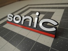New Sonic Speaker Genuine 6&Prime; Wide Replacement Plastic Logo Nameplate