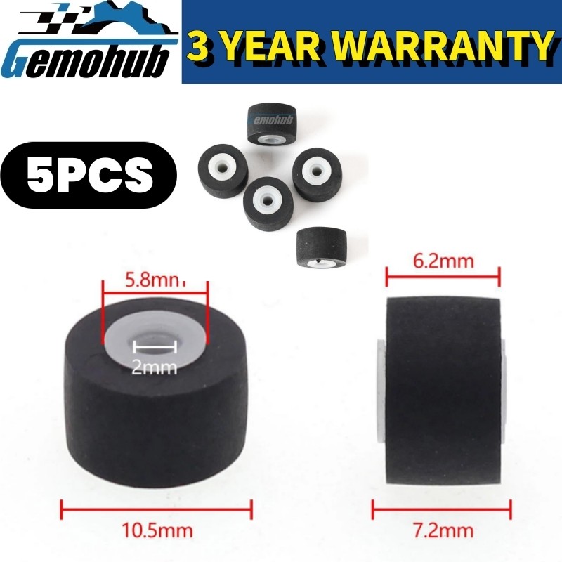 5PCS 10.5×7.2x2mm Tape Recorder Pinch Roller Wheel Rubber Pressure Belt Pulleys